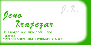 jeno krajczar business card